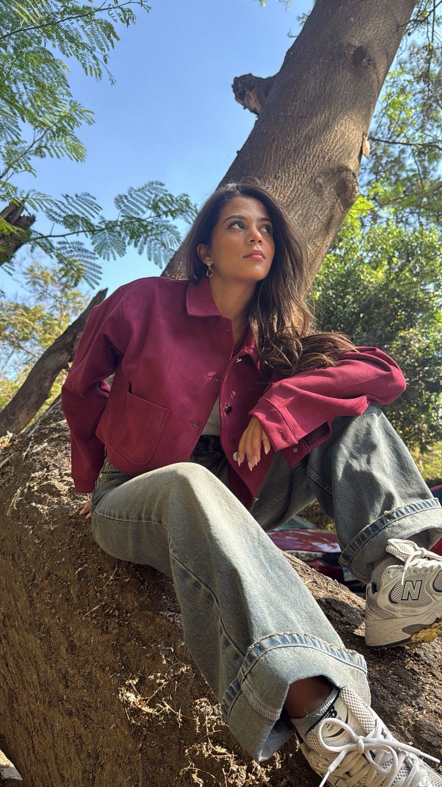 Maroon velvet jacket