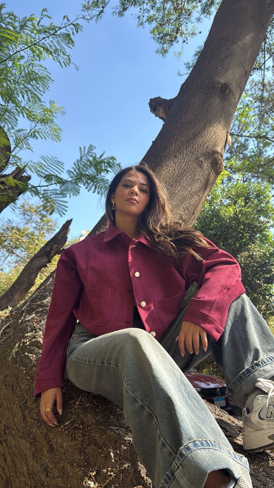 Maroon velvet jacket